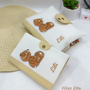 Hímzett Teddy macis pelenkarendező - macis pelenkatáska - táska & tok - pelenkatáska - pelenkatartó tok - Meska.hu