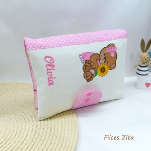 Hímzett macis pelenkarendező - macis pelenkatáska - táska & tok - pelenkatáska - pelenkatartó tok - Meska.hu