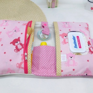 Hímzett macis pelenkarendező - macis pelenkatáska - táska & tok - pelenkatáska - pelenkatartó tok - Meska.hu