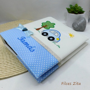 Autós fotóalbum hímzett névvel - autós album névhímzéssel  - otthon & életmód - papír, írószer - album & fotóalbum - Meska.hu