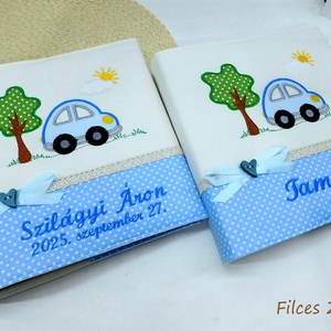 Autós fotóalbum hímzett névvel - autós album névhímzéssel  - otthon & életmód - papír, írószer - album & fotóalbum - Meska.hu