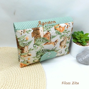 Erdei állatos pelenkatáska -  pelenkatartó tok névhímzéssel - táska & tok - pelenkatáska - pelenkatartó tok - Meska.hu