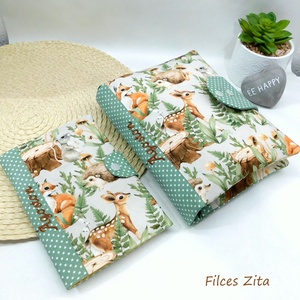 Erdei állatos pelenkatáska -  pelenkatartó tok névhímzéssel - táska & tok - pelenkatáska - pelenkatartó tok - Meska.hu
