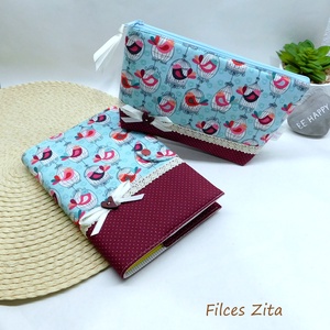 Madárkás napló és neszesszer, Otthon & Életmód, Papír, írószer, Jegyzetfüzet & Napló, Varrás, Patchwork, foltvarrás, MESKA