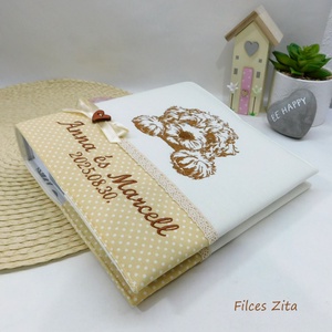 Kutyás hímzett névre szóló fotóalbum  - otthon & életmód - papír, írószer - album & fotóalbum - Meska.hu