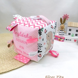 Nyuszis babakocka születési adatokkal  - baba - mama - baba játékok - babakocka - Meska.hu