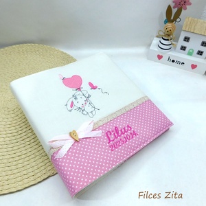 Nyuszis fotóalbum  - babaalbum névhímzéssel - nyuszis fényképalbum, Otthon & Életmód, Papír, írószer, Album & Fotóalbum, Hímzés, Patchwork, foltvarrás, MESKA