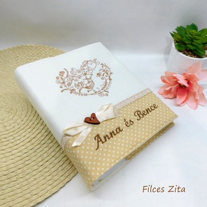 Esküvői hímzett fotóalbum - vintage esküvői album - esküvő - emlék & ajándék - album & fotóalbum - Meska.hu