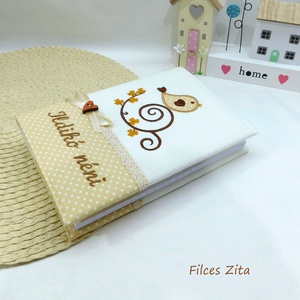 Madárkás hímzett napló  - otthon & életmód - papír, írószer - jegyzetfüzet & napló - Meska.hu