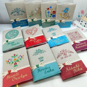 Madárkás hímzett napló  - otthon & életmód - papír, írószer - jegyzetfüzet & napló - Meska.hu