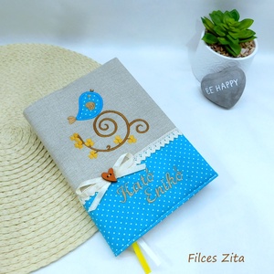 Madárkás hímzett napló  - Meska.hu