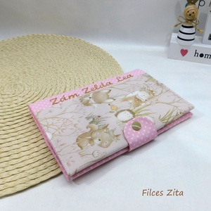 Erdei állatos egészségügyi kiskönyv borító névhímzéssel - baba - mama - babaemlékek - egészségügyi kiskönyv borító - Meska.hu