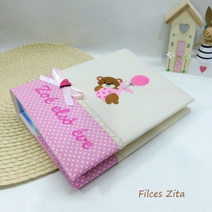 Macis fotóalbum hímzett névvel - textil fényképalbum névvel - otthon & életmód - papír, írószer - album & fotóalbum - Meska.hu