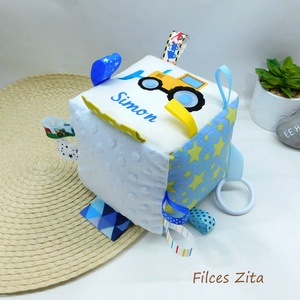 Traktoros névre szóló babakocka- mókakocka csörgővel - baba - mama - baba játékok - babakocka - Meska.hu