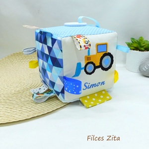 Traktoros névre szóló babakocka- mókakocka csörgővel - Meska.hu