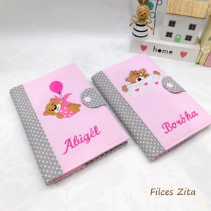 Macis egészségügyi kiskönyv borító -  textil eü borító hímzett névvel  - baba - mama - babaemlékek - egészségügyi kiskönyv borító - Meska.hu