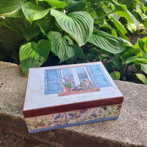 Tároló doboz / Tea doboz, Otthon & Életmód, Tárolás & Rendszerezés, Doboz, Decoupage, transzfer és szalvétatechnika, MESKA