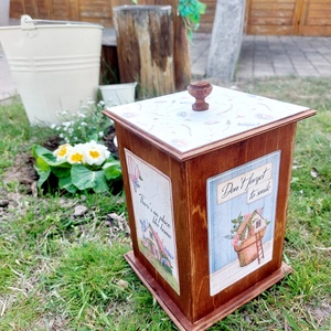 Nagy fadoboz - tavasz, DIY (Csináld magad), Workshop & Tanfolyam, Decoupage, transzfer és szalvétatechnika, MESKA