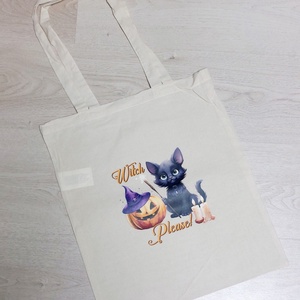 Vászontáska - varázsló cica, Táska & Tok, Bevásárlás & Shopper táska, Shopper, textiltáska, szatyor, Varrás, MESKA