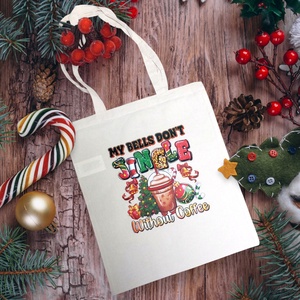 Vászontáska - karácsonyi kávé, Táska & Tok, Bevásárlás & Shopper táska, Shopper, textiltáska, szatyor, Varrás, MESKA