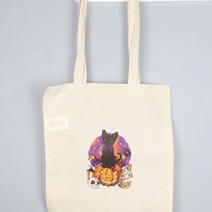 Vászontáska - koponyás cica, Táska & Tok, Bevásárlás & Shopper táska, Shopper, textiltáska, szatyor, Varrás, MESKA