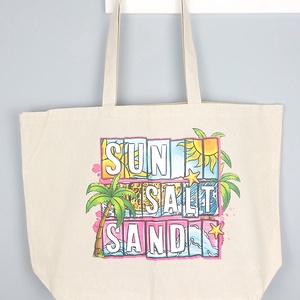 Nagy vászon strandtáska - sun salt sand, Táska & Tok, Bevásárlás & Shopper táska, Shopper, textiltáska, szatyor, Varrás, MESKA