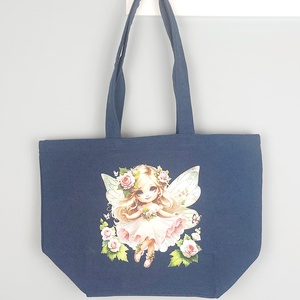 Nagy vászontáska - kislány, Táska & Tok, Bevásárlás & Shopper táska, Shopper, textiltáska, szatyor, Varrás, MESKA