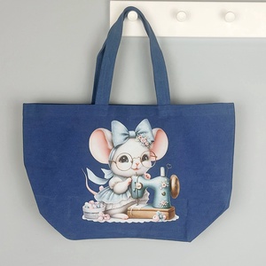 Nagy vászontáska - egér, Táska & Tok, Bevásárlás & Shopper táska, Shopper, textiltáska, szatyor, Varrás, MESKA