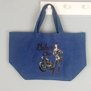 Nagy vászontáska - biker chic, Táska & Tok, Bevásárlás & Shopper táska, Shopper, textiltáska, szatyor, Varrás, MESKA