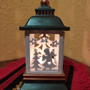 Filep Handcrafted � Kézműves kerámiapor karácsonyi lámpás, mécsestartó (zöld-réz) - karácsony - karácsonyi lakásdekoráció - karácsonyi illatgyertya, mécses - Meska.hu