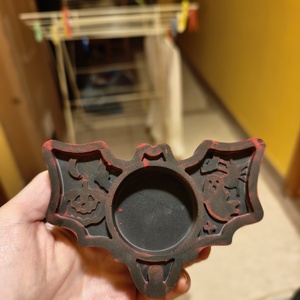Filep Handcrafted � Kézműves denevér mécsestartó, gótikus fekete-piros Halloween dekoráció - otthon & életmód - dekoráció - halloween - halloweeni asztaldísz - Meska.hu