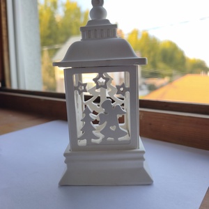 Hófehér kerámia karácsonyi lámpás, kézműves áttört lampion mécsestartó - karácsony - karácsonyi lakásdekoráció - karácsonyi gyertyás asztaldísz - Meska.hu
