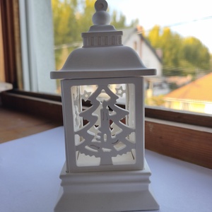Hófehér kerámia karácsonyi lámpás, kézműves áttört lampion mécsestartó - karácsony - karácsonyi lakásdekoráció - karácsonyi gyertyás asztaldísz - Meska.hu