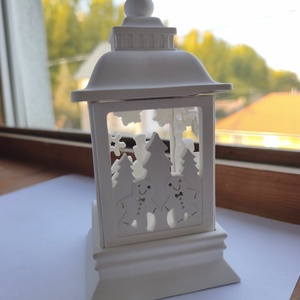 Hófehér kerámia karácsonyi lámpás, kézműves áttört lampion mécsestartó - karácsony - karácsonyi lakásdekoráció - karácsonyi gyertyás asztaldísz - Meska.hu