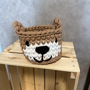 Horgolt macis kosár, Baba - mama, Játéktároló, Babaszobabútor, Horgolás, MESKA