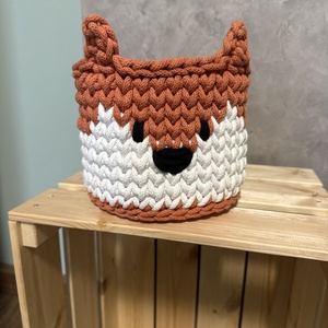 Horgolt rókás kos�r, Baba - mama, Játéktároló, Babaszobabútor, Horgolás, MESKA