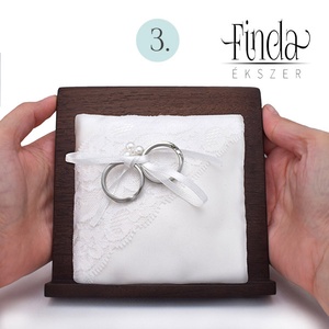 � Szatén Gyűrűpárna csipkével - No.3. - esküvő - kiegészítők - gyűrűtartó & gyűrűpárna - Meska.hu