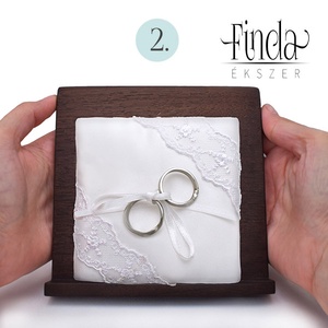 � Szatén Gyűrűpárna csipkével - No.2. - esküvő - kiegészítők - gyűrűtartó & gyűrűpárna - Meska.hu