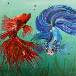 Áramlás - kézzel festett akril vászon (59x42 cm) - művészet - festmény - akril - Meska.hu