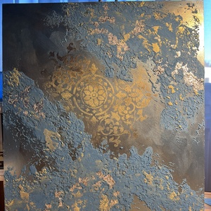 Mandala - Struktúrált festmény vegyes technikával (38x32 cm) - művészet - festmény - festmény vegyes technika - Meska.hu