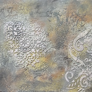 Mandala 2 - Strukturált absztrakt festmény (38x32 cm) - Meska.hu