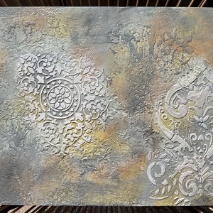 Mandala 2 - Strukturált absztrakt festmény (38x32 cm) - művészet - festmény - festmény vegyes technika - Meska.hu