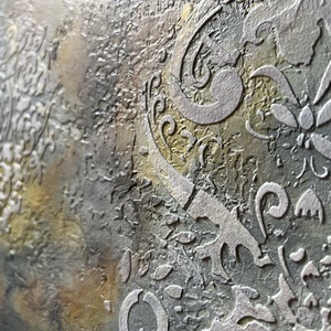 Mandala 2 - Strukturált absztrakt festmény (38x32 cm) - művészet - festmény - festmény vegyes technika - Meska.hu