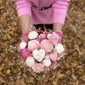 Gyertya pink virágbox, Otthon & Életmód, Gyertya, illat, aroma, Gyertya, Gyertya-, mécseskészítés, MESKA