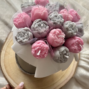 Púder álom-virágcsokor gyertya - otthon & életmód - gyertya, illat, aroma - gyertya - Meska.hu