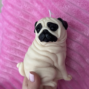 Mopsz gyertya � egy csepp boldogság, Otthon & Életmód, Gyertya, illat, aroma, Gyertya, Gyertya-, mécseskészítés, MESKA