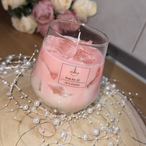 Pink Ice- design gyertya, Kellékek & szerszámok, Dekorációs kellékek, Dekorációs gyertya, Gyertya-, mécseskészítés, MESKA