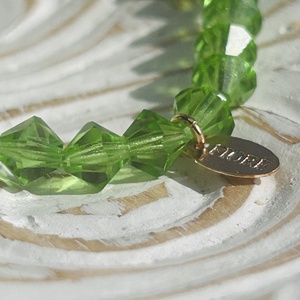 Zöld Preciosa bicone 6 mm kristály karkötő . - ékszer - karkötő - ásványkarkötő - Meska.hu