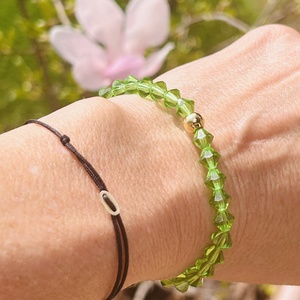 Zöld Preciosa bicone 6 mm kristály karkötő . - ékszer - karkötő - ásványkarkötő - Meska.hu