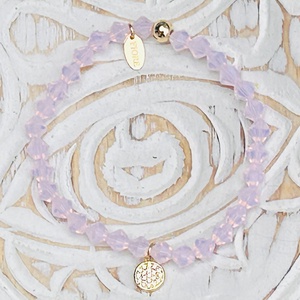 Rózsaszín Preciosa bicone 6 mm kristálykarkötő. - ékszer - karkötő - ásványkarkötő - Meska.hu